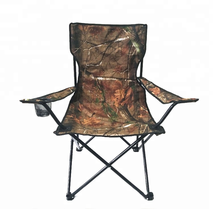 Portable Chair Camo with Armrest & Cup Holder