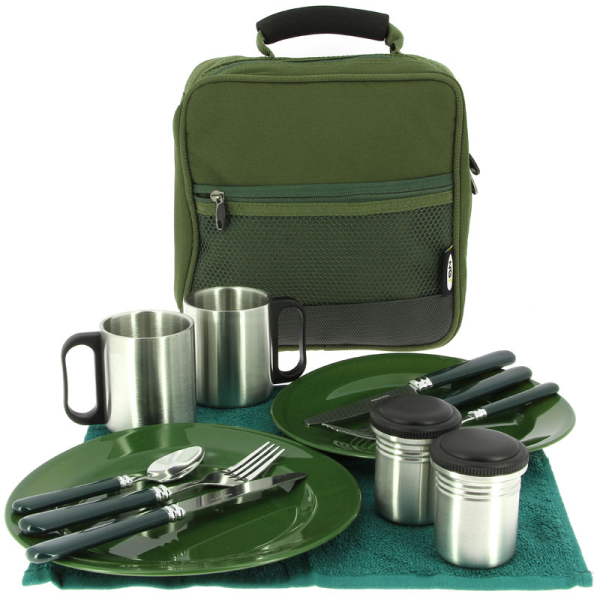 NGT CAMO Insulated Fishing Camping Brew Tea Kit Cutlery Bag Stove Cooking 