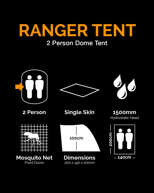 Kombat Ranger Tent - BTP (2 Person, Single Skin)