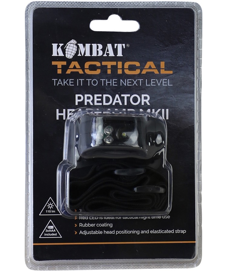 KOMBAT Predator Headlamp II - Stealth Black