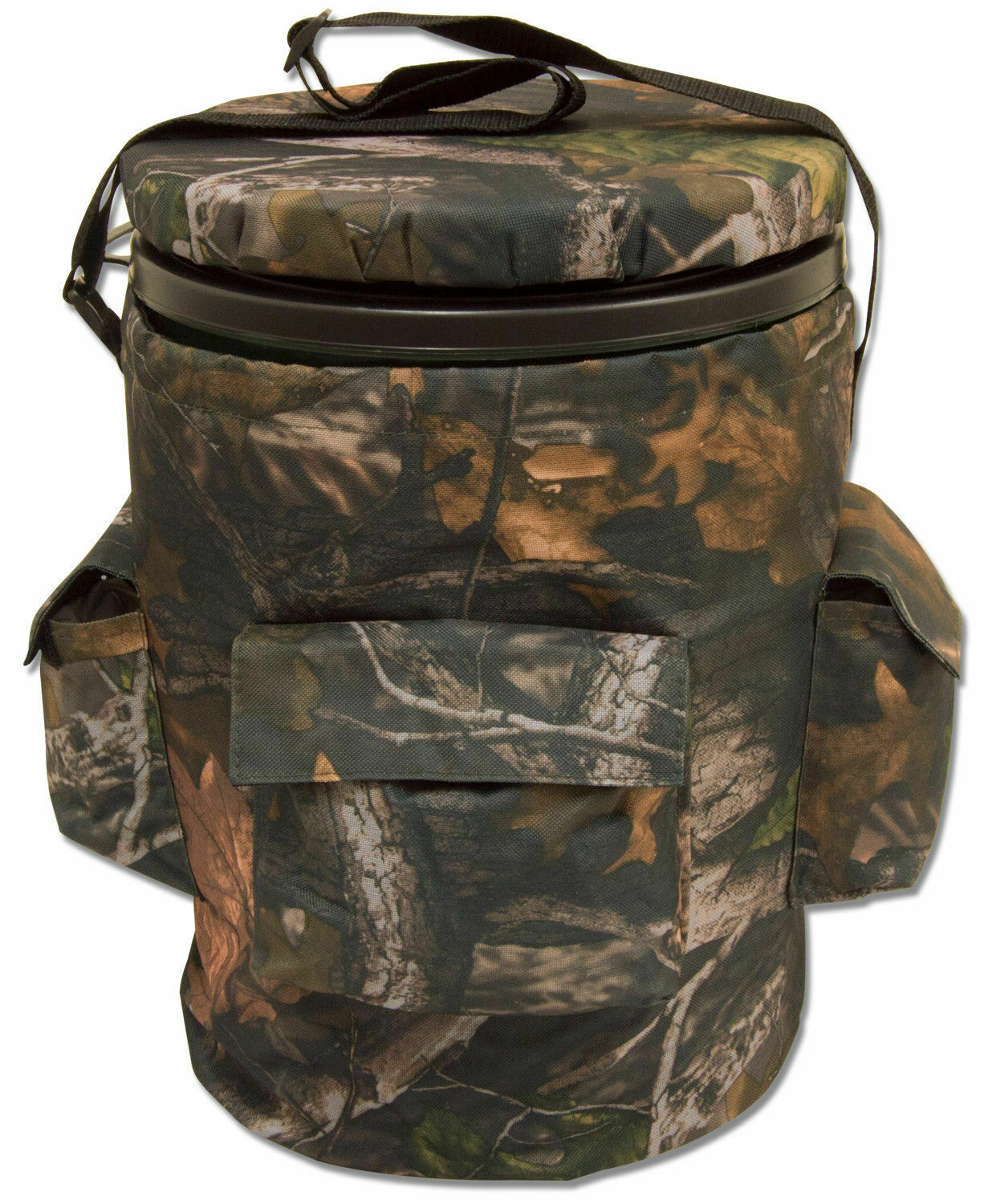 Camouflage Swivel Hunting/Fishing Bucket Seat With Storage Bag