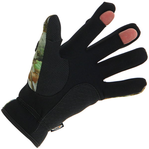 NGT Camo Neoprene Fishing Gloves