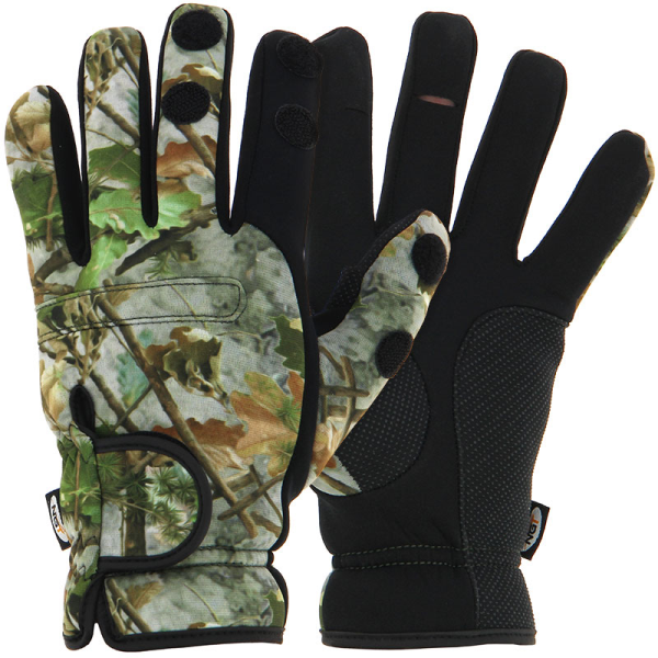 NGT Camo Neoprene Fishing Gloves