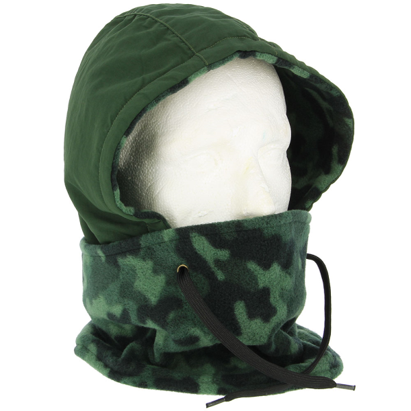 NGT DLX Camo Snood - Fleece Lined Water and Wind Proof Camo Snood with Face Guard