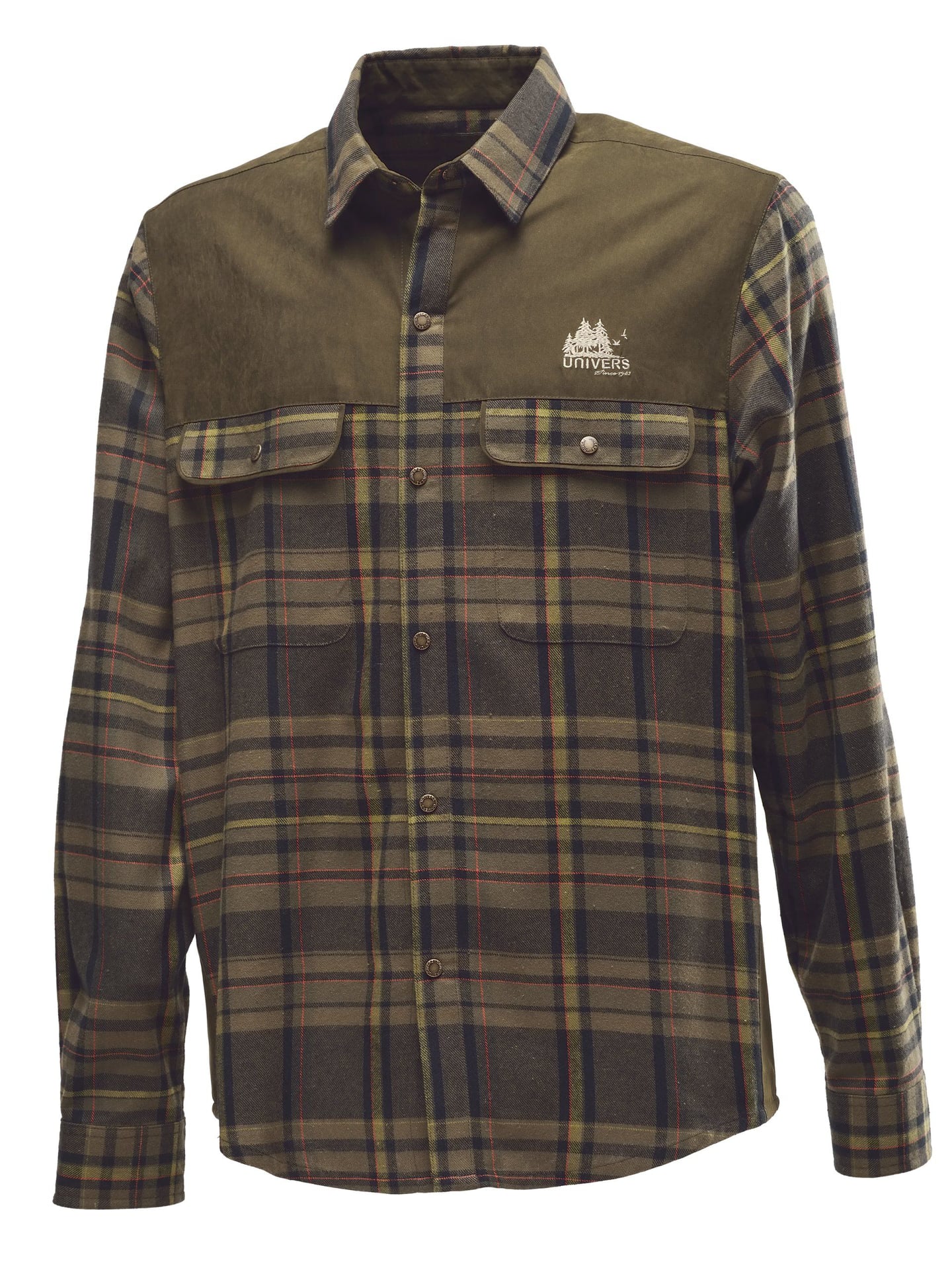 UNIVERS FLANNEL SHIRT WITH SUEDE INSERTS 94154 / 923