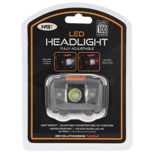 NGT LED Headlight with White and Red Light (100 lumens)