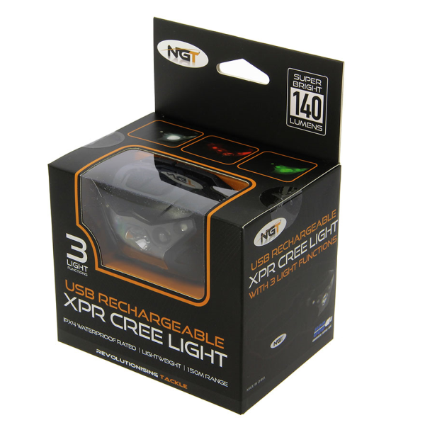 NGT XPR Cree Headlamp - USB Rechargable (140 Lumens)