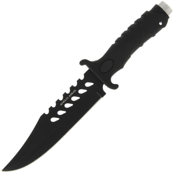 Anglo Arms 10.5'' Knife with Black Rubber Handle and All Black Blade (741)