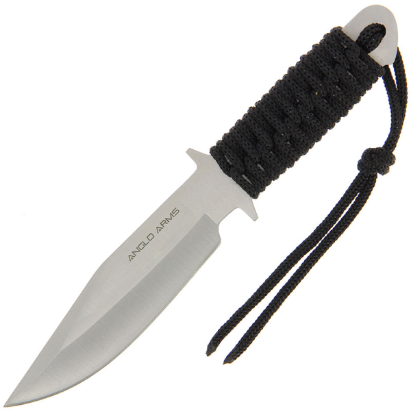 Anglo Arms 7'' Black Laced Knife With Sheath 