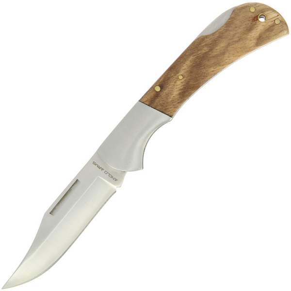 Anglo Arms Lock Knife with Zebra wood Handle and Nylon Case (304)