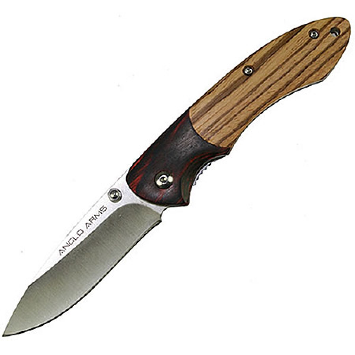 Anglo Arms lock knife with zebrawood and pakkawood handle (192