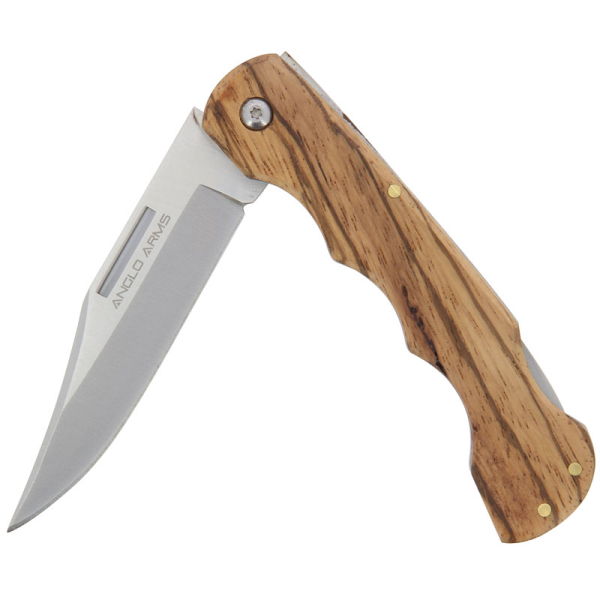 Anglo Arms lock knife with zebrawood handle (681)