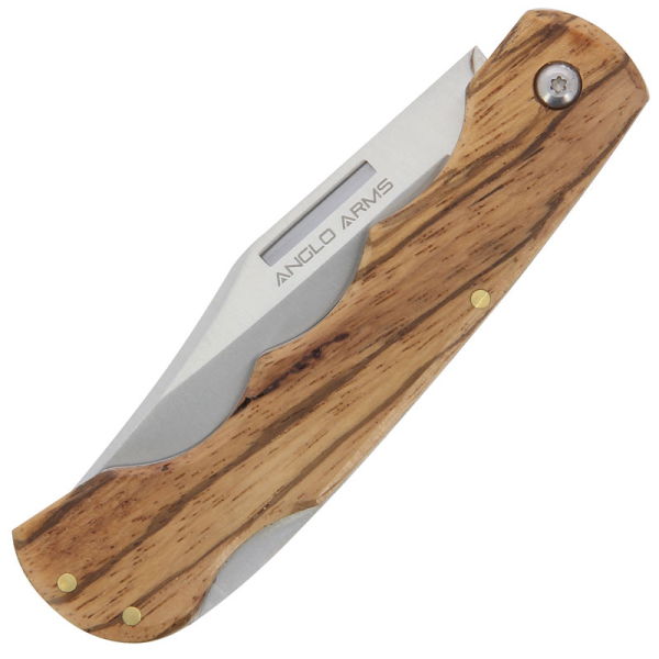 Anglo Arms lock knife with zebrawood handle (681)