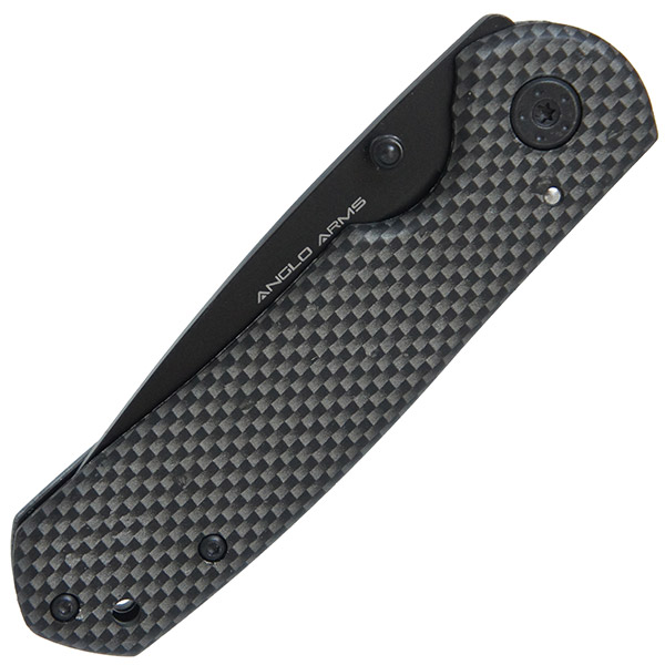 Anglo Arms Lock Knife With Carbon Fibre Coating And Nylon Case (083)