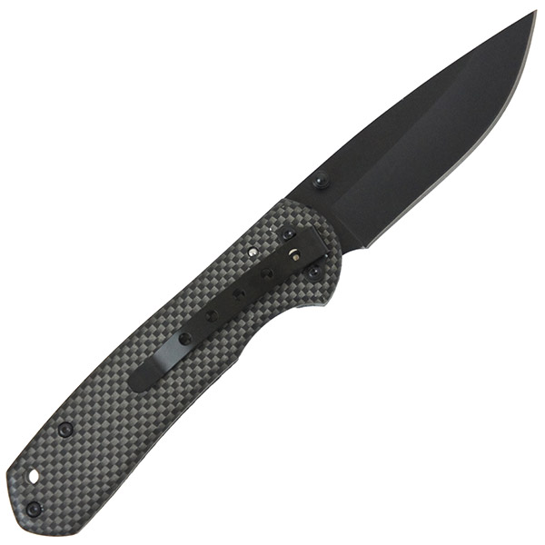 Anglo Arms Lock Knife With Carbon Fibre Coating And Nylon Case (083)