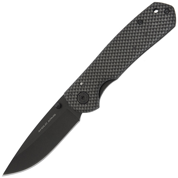 Anglo Arms Lock Knife With Carbon Fibre Coating And Nylon Case (083)