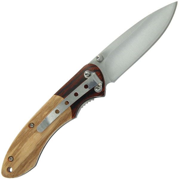 Anglo Arms Lock Knife with Zebrawood and Pakkawood Handle (882)