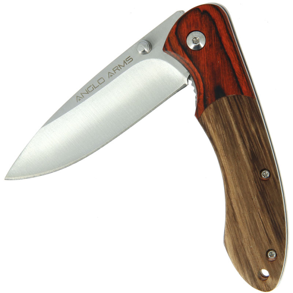 Anglo Arms Lock Knife with Zebrawood and Pakkawood Handle (882)