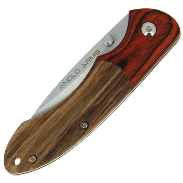 Anglo Arms Lock Knife with Zebrawood and Pakkawood Handle (882)