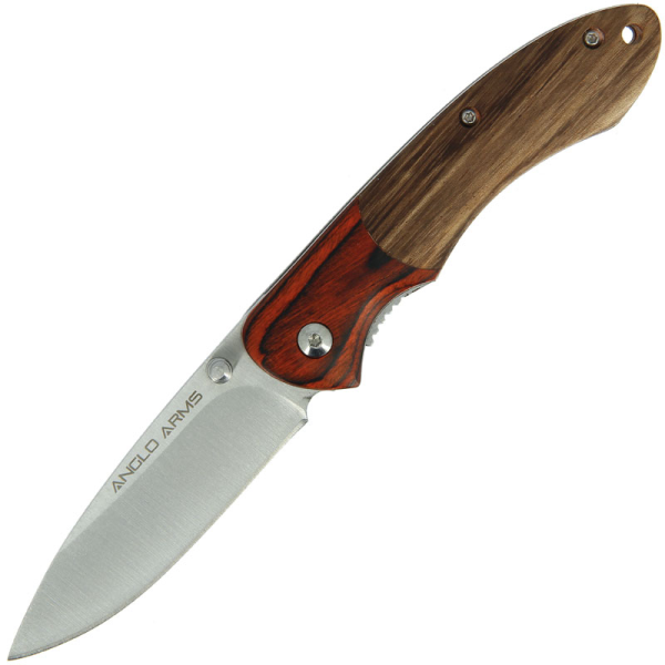 Anglo Arms Lock Knife with Zebrawood and Pakkawood Handle (882)