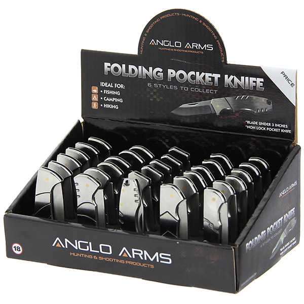 Anglo Arms Non Lock Metallic Stainless Folding Knives