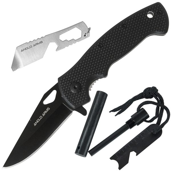 Anglo Arm Bug Out Set - Lock knife, Deluxe Fire Starter and Multi-tool